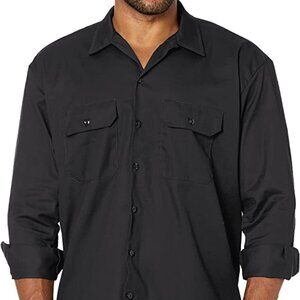 New Dickies Relax Fit 574 Long Tail Work Shirt Men's Size XL Black Easy Care